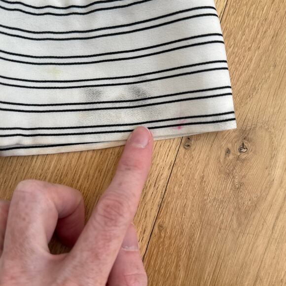 Jonathan Simkhai Duster Robe 100% Silk Stripes Size L Cream Blue - Picture 6 of 7